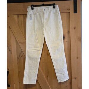 New! Women's Sz 6 OLD NAVY Vintage Slim High Rise White Jeans Secret Smooth